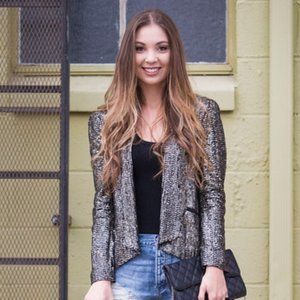 Rebecca Minkoff Black and Silver Blazer